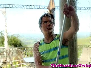 Amateur Twinks Get Assfucked Against The Window Hard