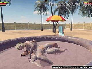 Ethan fights scara naked, leading to rough anal sex in 3d