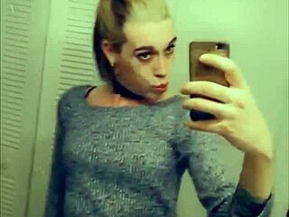 pretty tranny teasing in sexy lingerie and stockings, wanna see?