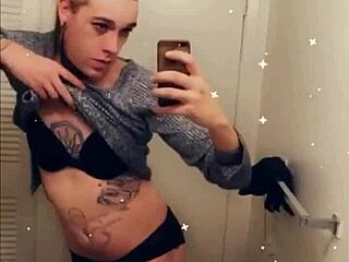 pretty tranny teasing in sexy lingerie and stockings, wanna see?