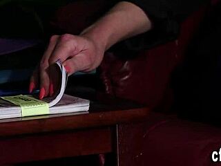 mistress in stockings giving a handjob session