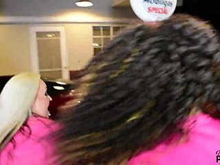 pawg virgo peridot and her two big booty friends have lesbian sex at the gas station, licking pussies hard.