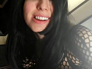 she rides a big anal dildo on the table, squirting everywhere in this homemade scene