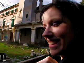 clarysse fox gets fucked by terry outdoors: brunette gaping pussy blowjob fingering facial deepthroat ugly masturbation