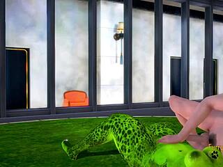 Furry hentai lizard and wolf in uncensored fingering action