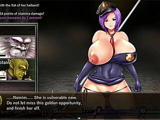 i'm karryn, fighting naked in prison against the captain in this hentai game episode 21