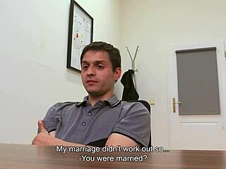 Straight married man tries gay anal blowjob at office for money!
