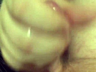 chubby wife with hairy pussy gives pov handjob with slow motion
