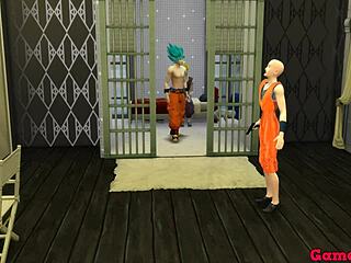 goku frees his wife from slavery and punishes her hard in dragon ball porn!