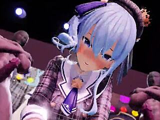 hololive hoshimachi suisei in a 3d cartoon anime scene