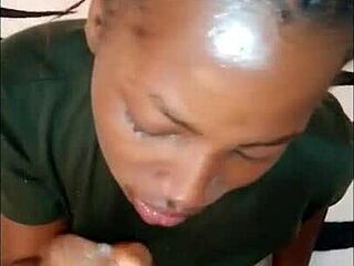 I Get Horny Seeing My Ebony Stepsister. She Helps With A Sloppy Quickie To Calm The Heat.