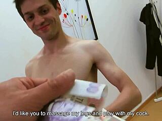 Straight married man tries gay anal blowjob at office for money!