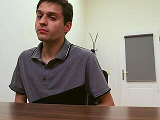 Straight married man tries gay anal blowjob at office for money!