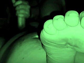 Intense handjob and foot play from hot brunette masseuse in hidden POV.