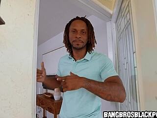 black nurse babe in costume craves huge cock action