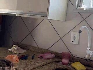 Hot Curly Blonde Dances Funk in Pajamas While Getting Fucked in Kitchen!