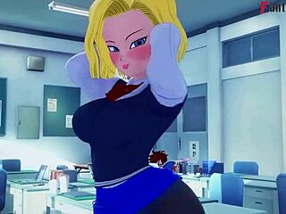 Android 18 fucks Gohan with Videl