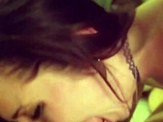 horny brunette slut gives sloppy blowjob to friend in homemade video