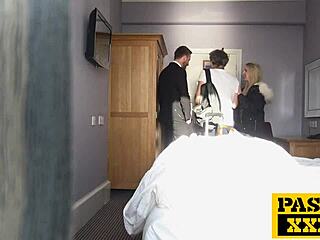 Blonde British Hotel Manager With Big Natural Tits Submits To Dominant Porn Actor, Giving Blowjob And Having Sex With Monster Cock.