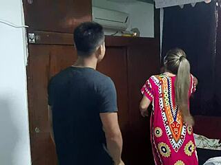 Stepsister Gives Horny Blonde Amateur Deepthroat Blowjob For Lamp Help