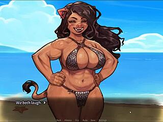 my pig princess hentai game pornplay ep 25 sling bikini and bdsm swimwear contest on public beach