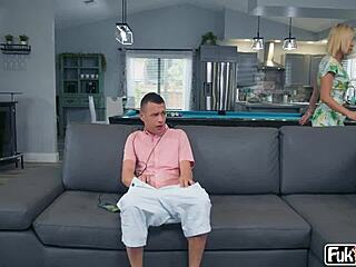 Kyla Keys, the milf, fulfills her dark fantasy with riding, doggystyle, blowjob, and cumshot on her tits.