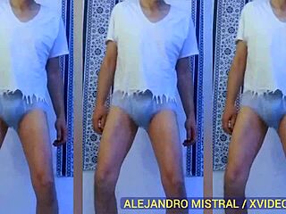 Solo Mature Woman Teases Big Cock in Blue Underwear