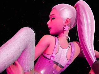Fortnite ariana grande dances on the dance floor in 3d