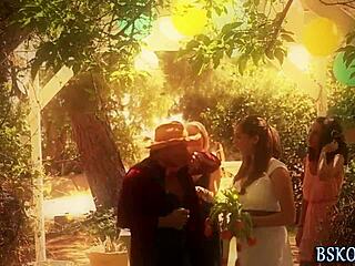 Hey, watch these pornstars munch on pussy in a wild 3some group action