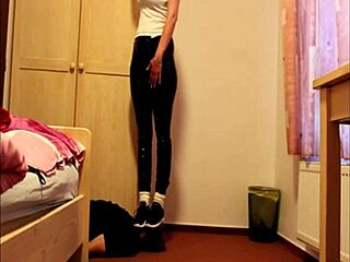 Watch sneakers trample feet in this intense fetish demonstration