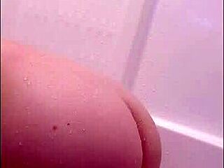 Summer's sexy soapy hot shower with clothes ripped!