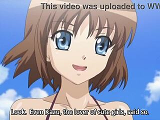 Satake sisters in bikinis on the beach