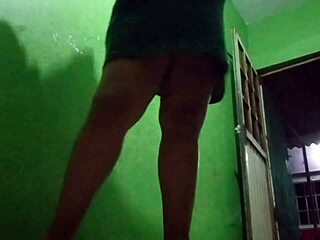 Stepmother sends video in dress without panties