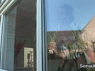 Unfaithful British Mature Lady Sonia Presents Large Titties