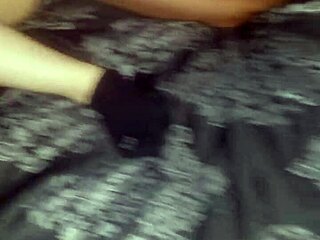 an old cuckold shares his blindfolded girlfriend with a masked man for a creampie