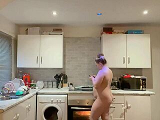 amateur teen 18+ strips bare while cleaning her private space at home