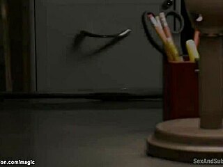 Butt-Plugged Ebony Slaves Take Big Cock in Kinky Threesome