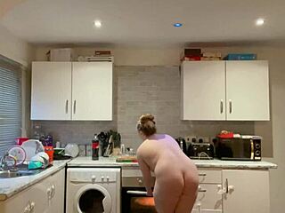 amateur teen 18+ strips bare while cleaning her private space at home