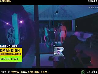 blonde plays pool in a very sexy way ggmansion