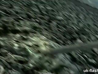 British fattie touches herself openly in a public bar