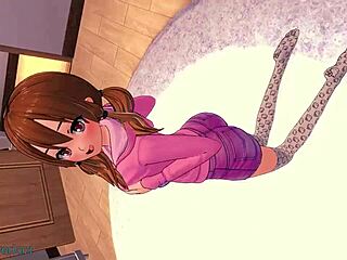 Girl In Pink Hoodie Bounces With Bent Legs In 3d Hentai Taboo Scene