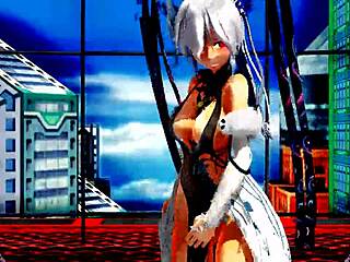 Beautiful anime girl dances naked