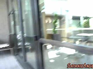 Tattooed babe Katrina Jade flaunts pierced big tits and huge cock