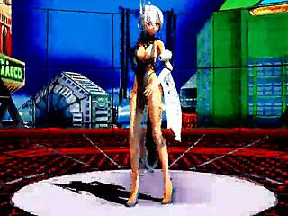 Beautiful anime girl dances naked