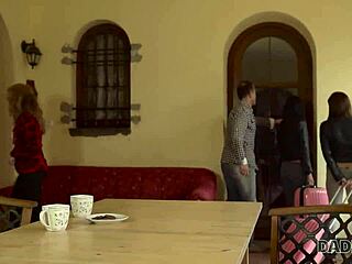 dy4k handsome enjoys threesome with two stepdaughters 😍