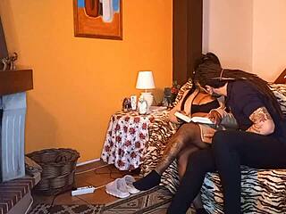 Dr Pussy2 - Ebony Novinha Reads Bible, Then Takes 23cm White Cock Deep in Throat for Hardcore Action. Her Natural Tits and Big Ass Bounce Wildly.