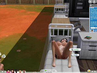 In the hospital, she decides to fuck herself with masturbation.