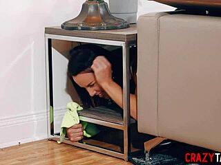 feeling overwhelmed as sexy milf nanny riley jacobs gets stuck and drilled during cleaning