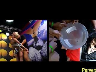 is this piss drenched ho getting a facial in the orgy? watch now