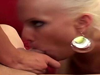 platinum blonde and brunette beauty have a threesome with a lucky man